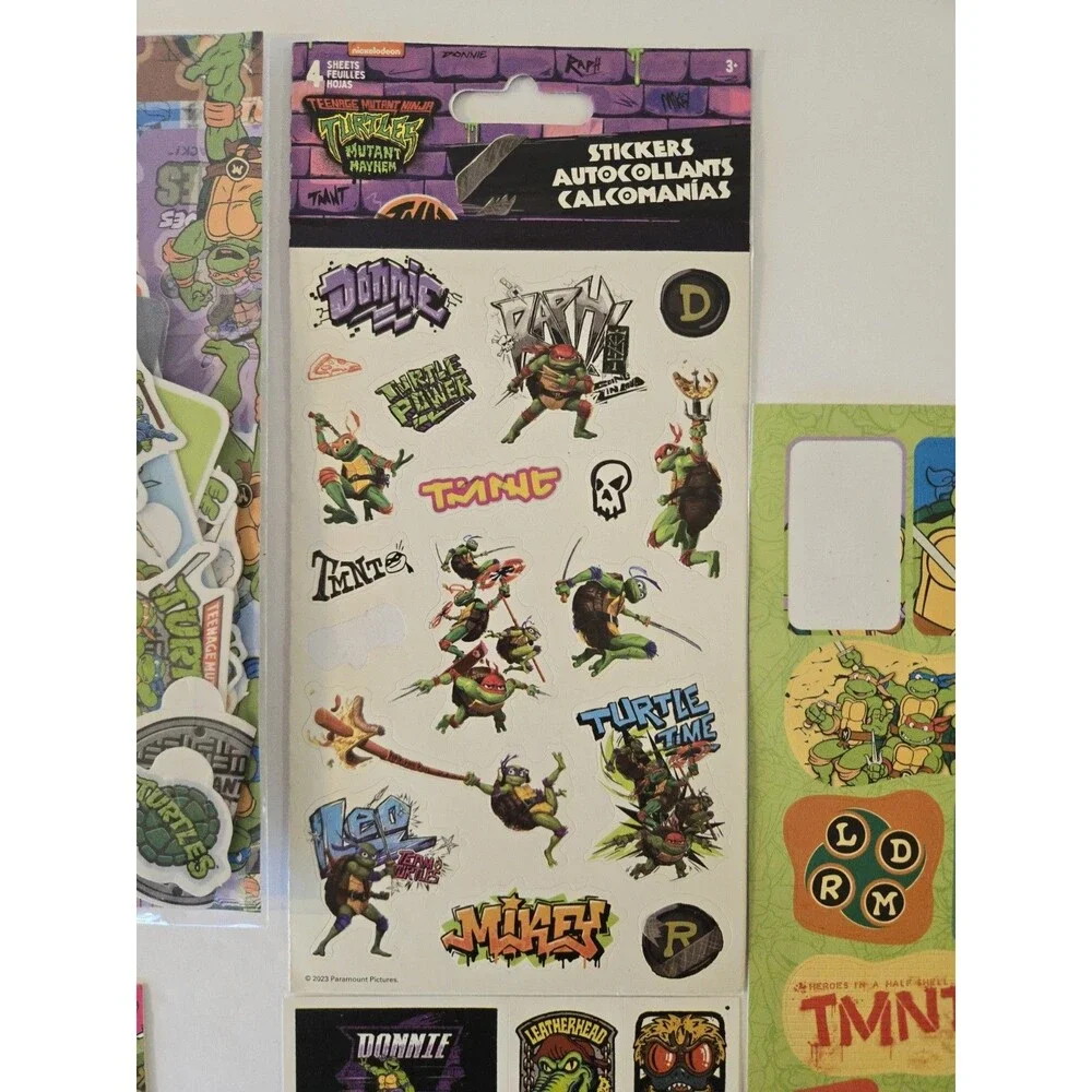 Teenage Mutant Ninja Turtles TMNT Sticker Lot - Puffy, Flat & Decal Sheet Pack